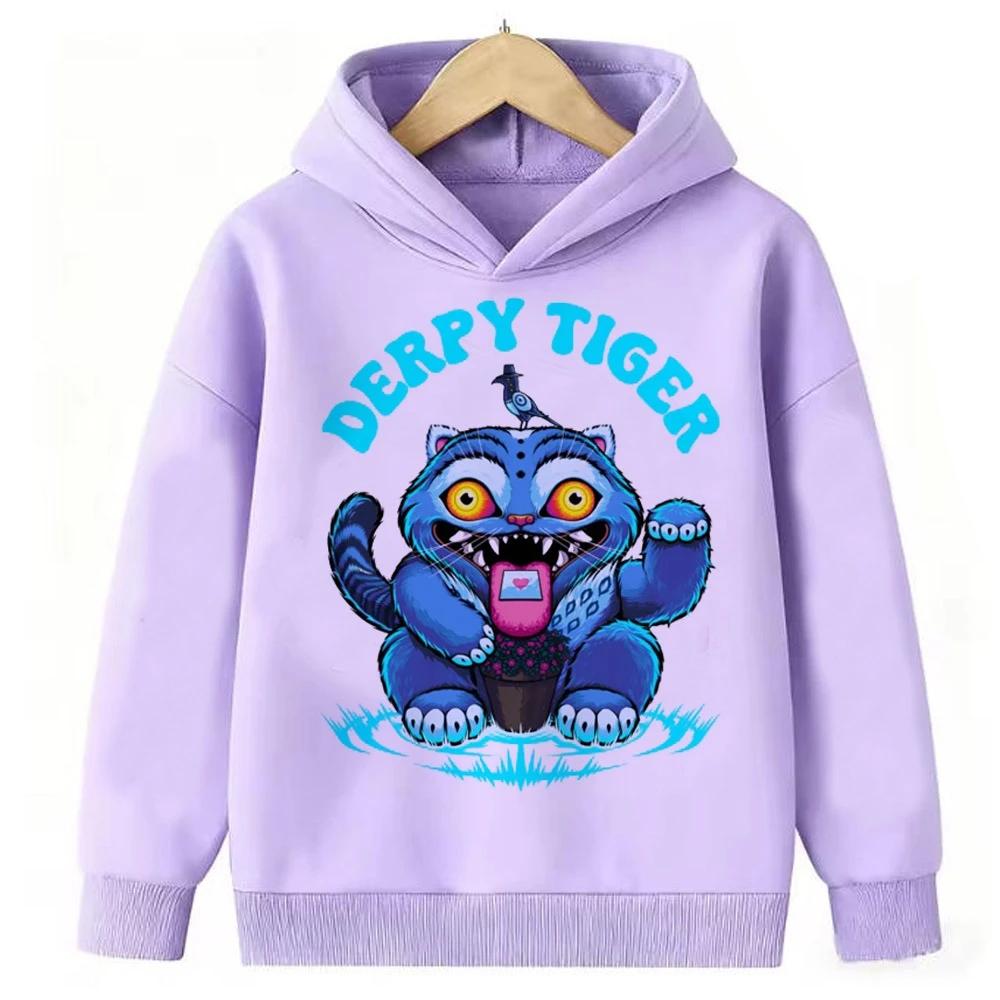 Kawaii KPop Demon Hunters Tiger Anime Long Sleeve Hoodies