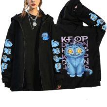 – Kawaii Kpop Demon Hunters Derpy Tiger Hoodie - Kawaii Kpop Demon Hunters Derpy Tiger Hoodie