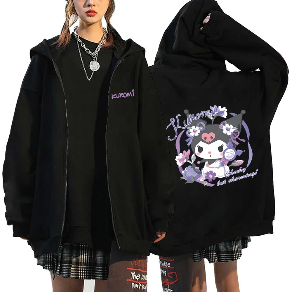 Kawaii Anime Kuromi Long Sleeve Hoodie