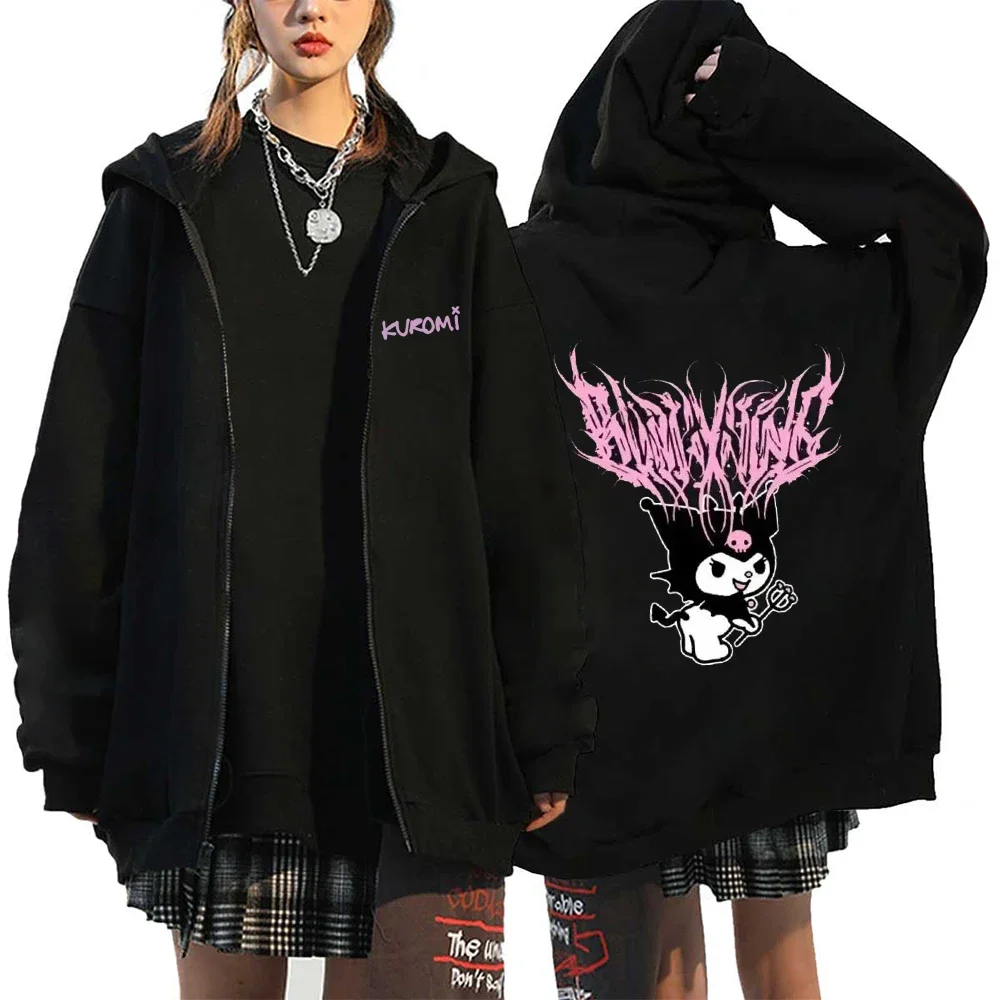 Sanrio Anime Kawaii Kuromi Long Sleeve Hoodie