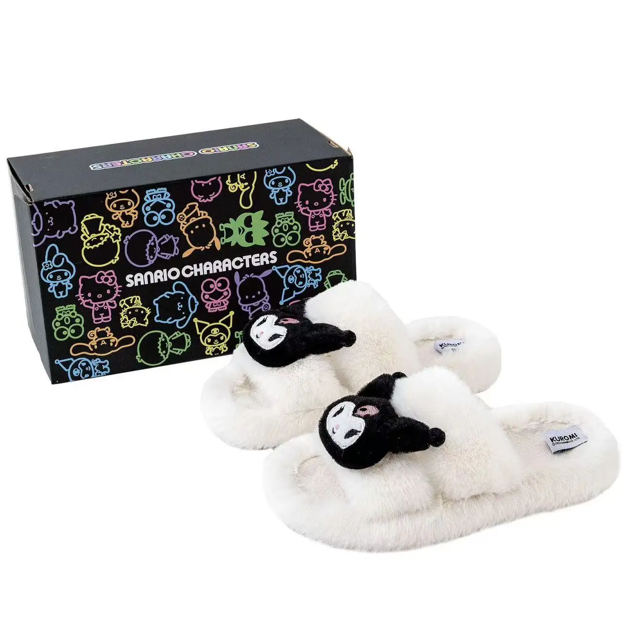 Cartoon Kuromi Plush Kawaii Slippers