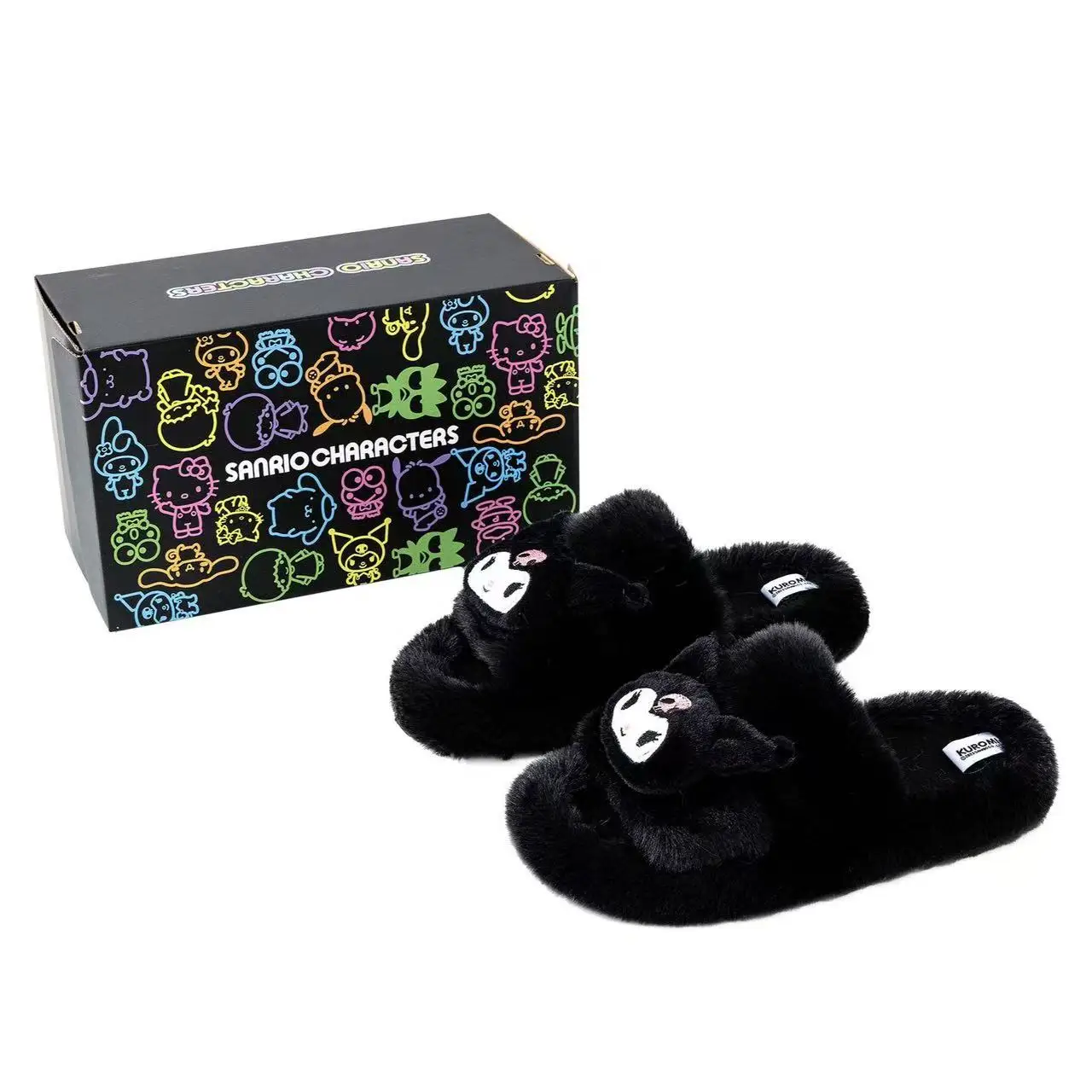 Kawaii Cartoon Kuromi Plush Slippers