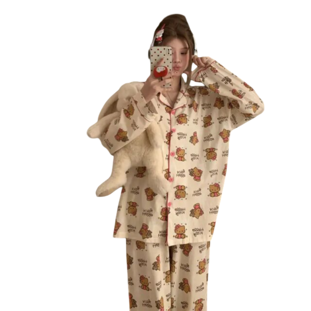 Anime Kawaii Hello Kitty Pajama Set