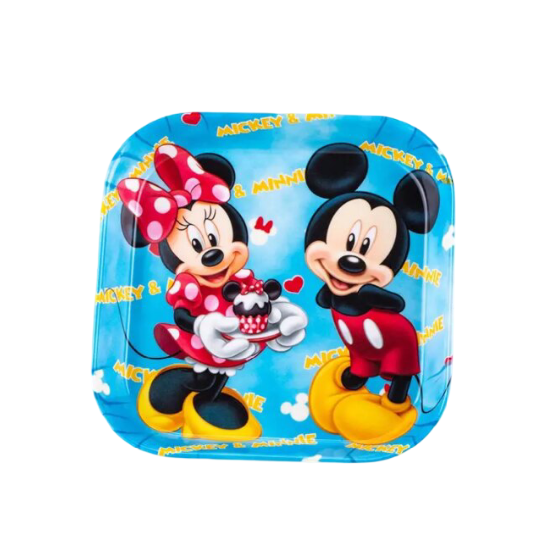 Kawaii Mickey Mouse And Minnie Mouse Plate