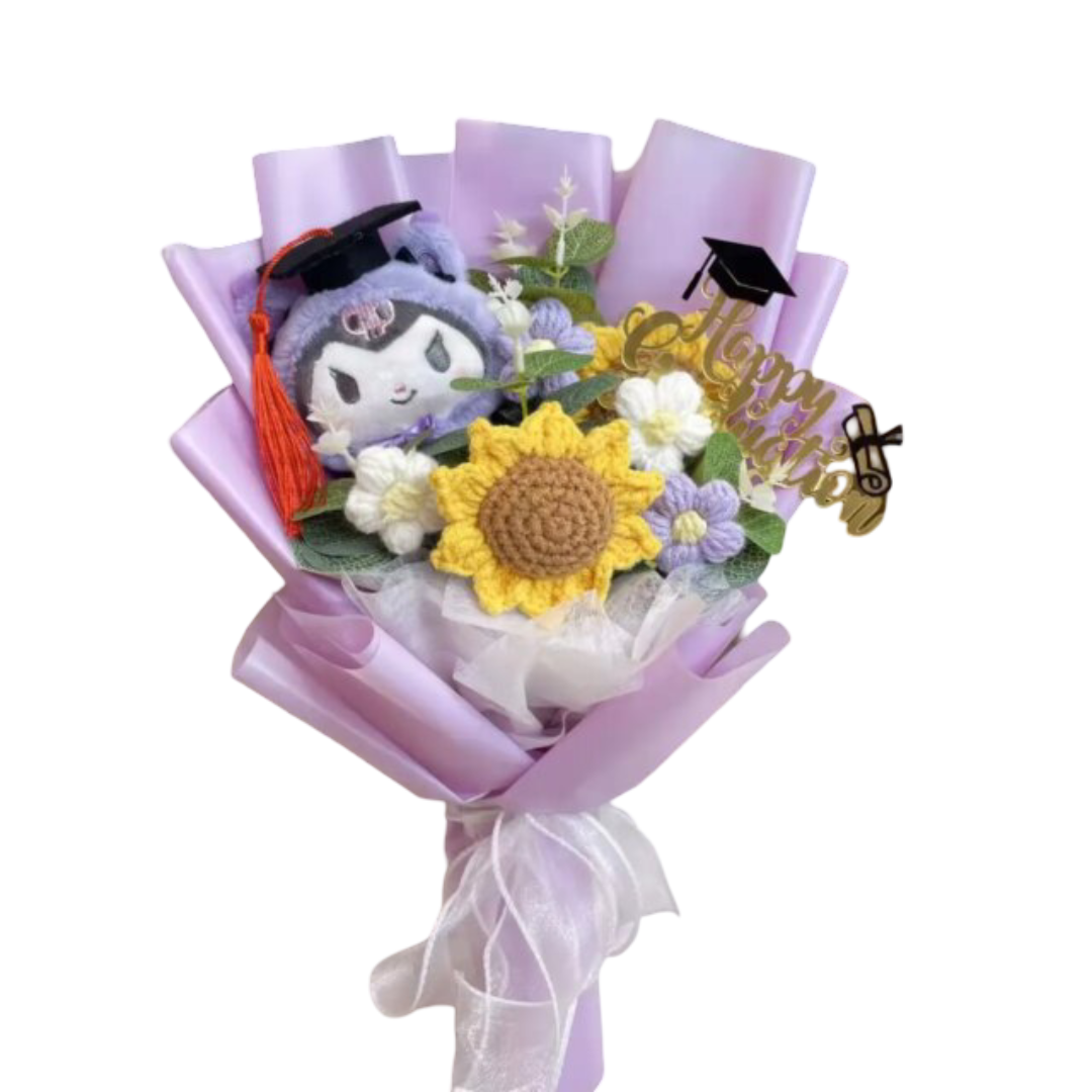 Kawaii Cartoon Kuromi Plush Graduation Bouquet