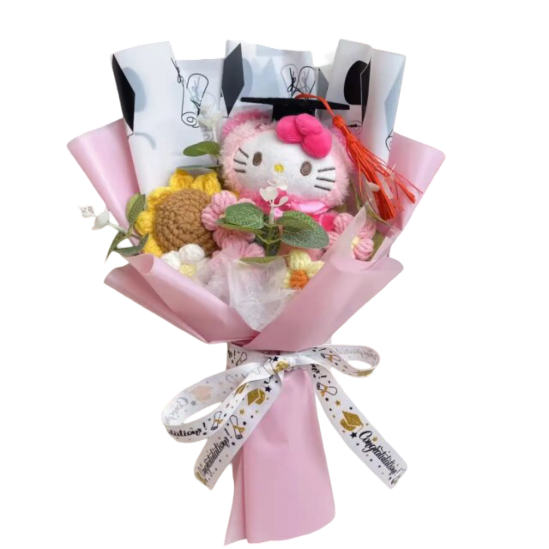 Kawaii Hello Kitty Plush Graduation Bouquet