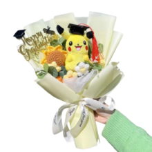Kawaii Cartoon Pokemon Pikachu Plush Graduation Bouquet Kawaii Cartoon Pokemon Pikachu Plush Graduation Bouquet