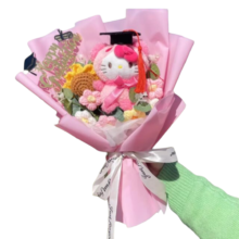 Kawaii Cartoon Hello Kitty Turn Into Panda Plush Graduation Bouquet Kawaii Cartoon Hello Kitty Turn Into Panda Plush Graduation Bouquet