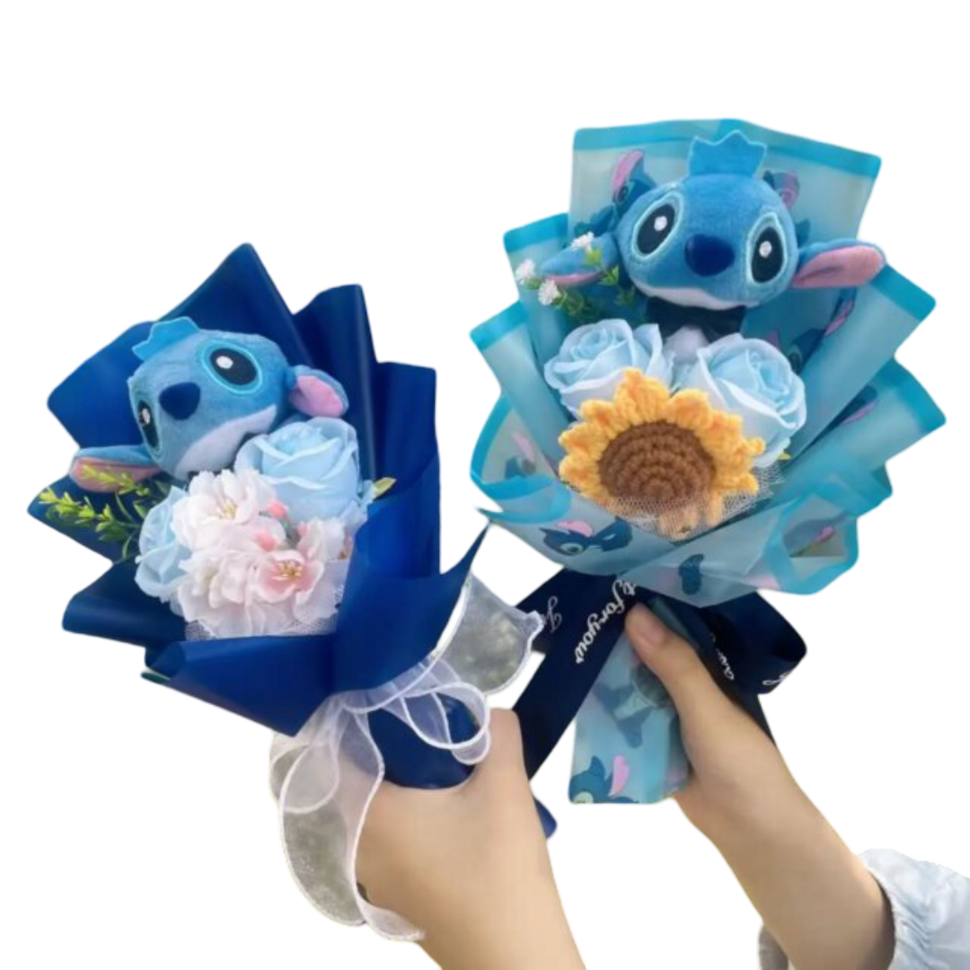 2Pcs Kawaii Stitch Plush Bouquet