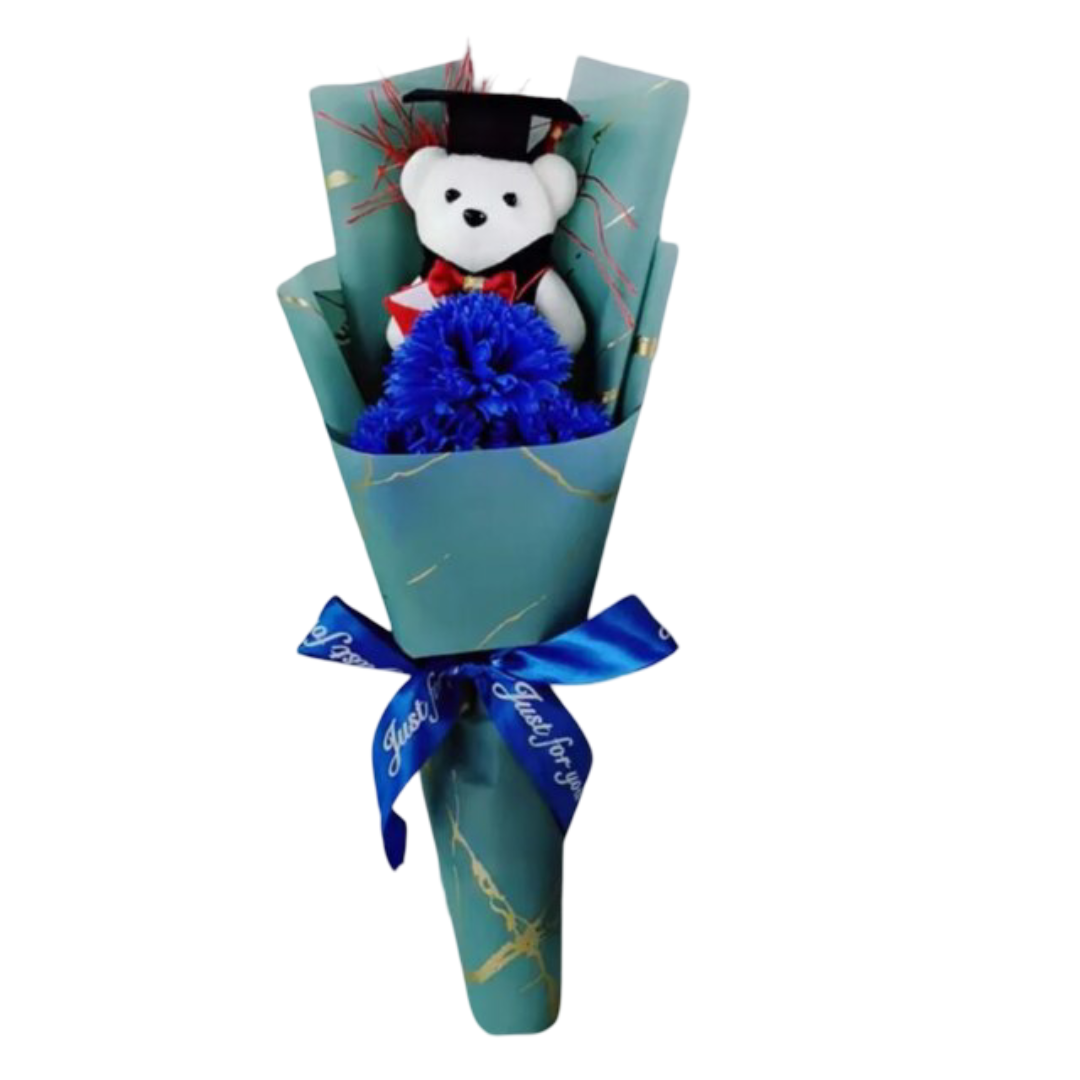 Teddy Bear Graduation With Sunflower Kawaii Plush Bouquet
