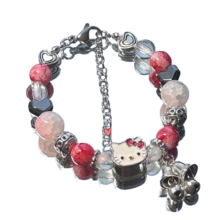 Cartoon Sanrio Kawaii Hello Kitty Bell Beaded Bracelet Cartoon Sanrio Kawaii Hello Kitty Bell Beaded Bracelet
