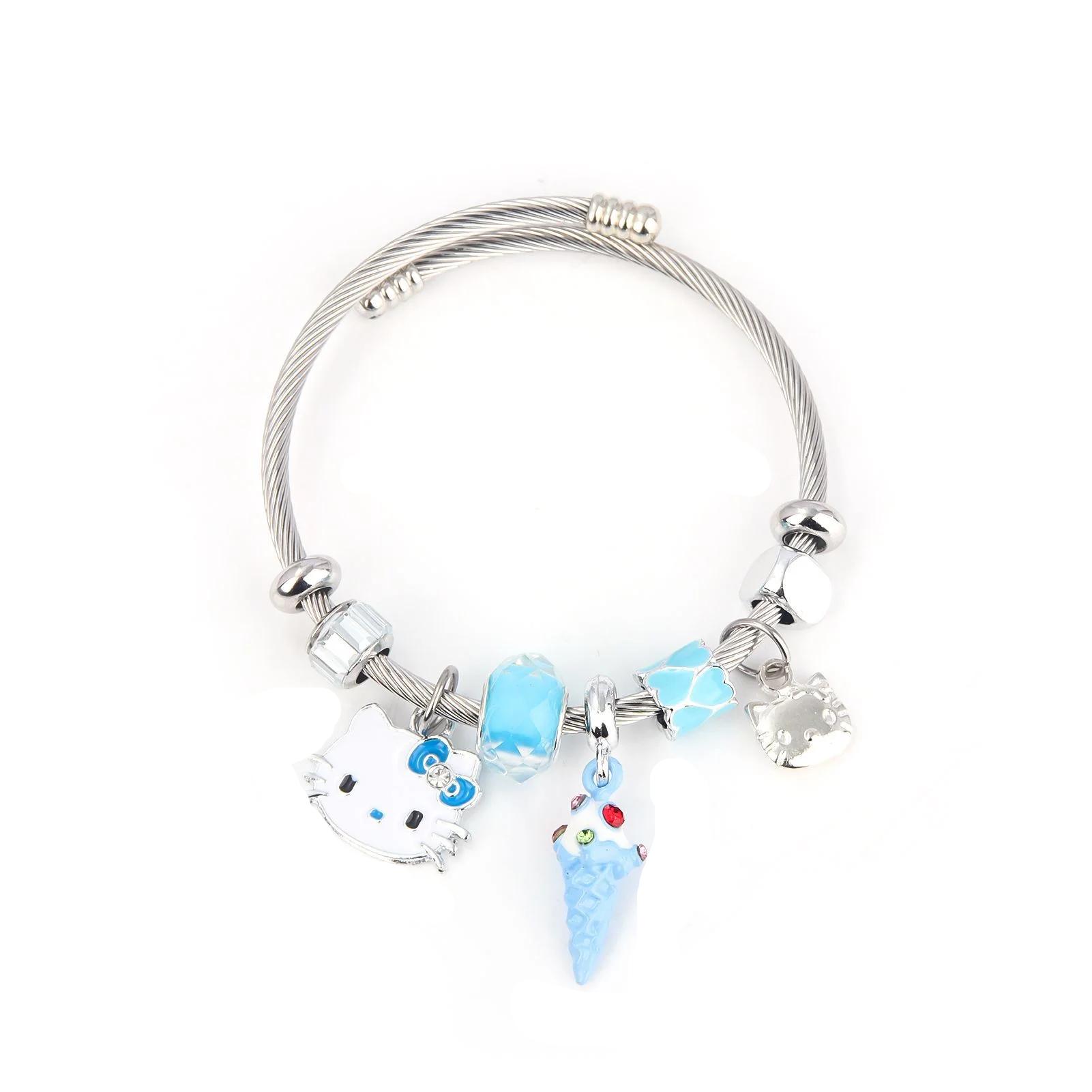 Sanrio Cartoon Kawaii Hello Kitty Gemstone Bracelet