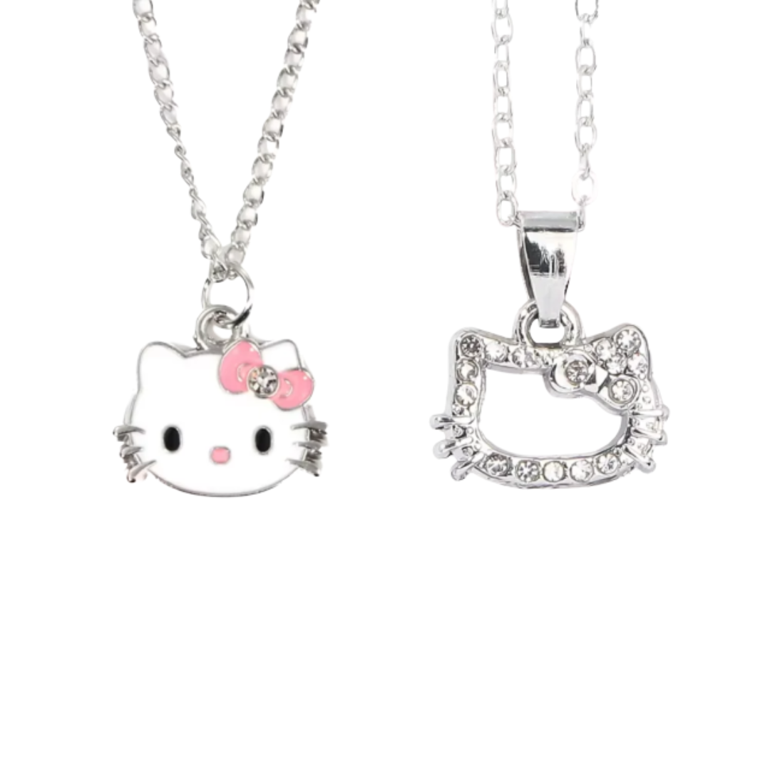 2Pcs Kawaii Hello Kitty Neck Chain For Women