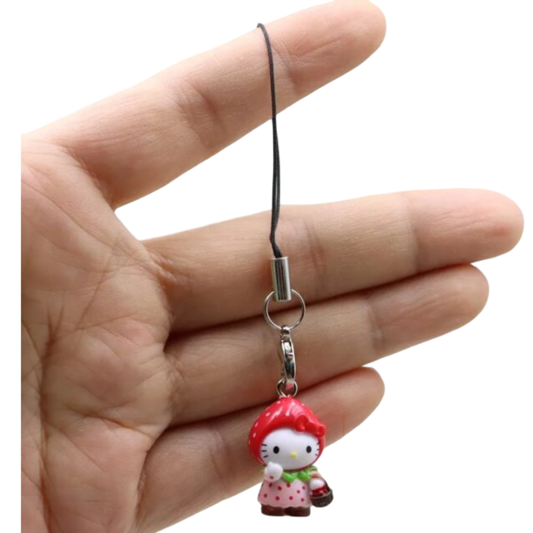 5cm Sanrio Hello Kitty Turn Into Strawberry Kawaii Keychain