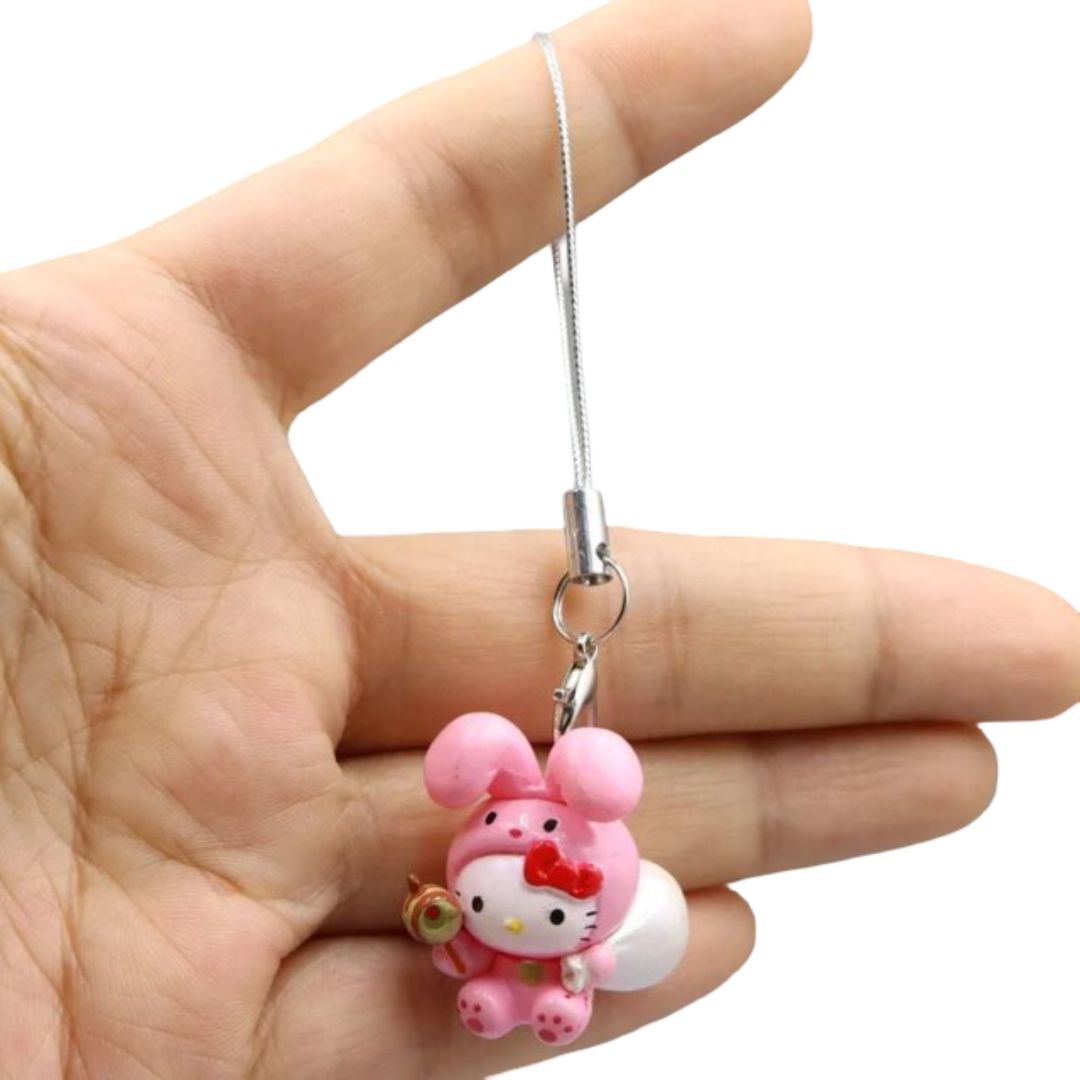 5cm Sanrio Hello Kitty Turn Into Rabbit Kawaii Keychain 5cm Sanrio Hello Kitty Turn Into Rabbit Kawaii Keychain
