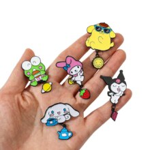 5 Pcs Anime Sanrio Brooch Cute Kuromi Enamel Pin Fashionable Cartoon Character Metal Badge Jewelry Accessory 5 Pcs Anime Sanrio Brooch Cute Kuromi Enamel Pin Fashionable Cartoon Character Metal Badge Jewelry Accessory