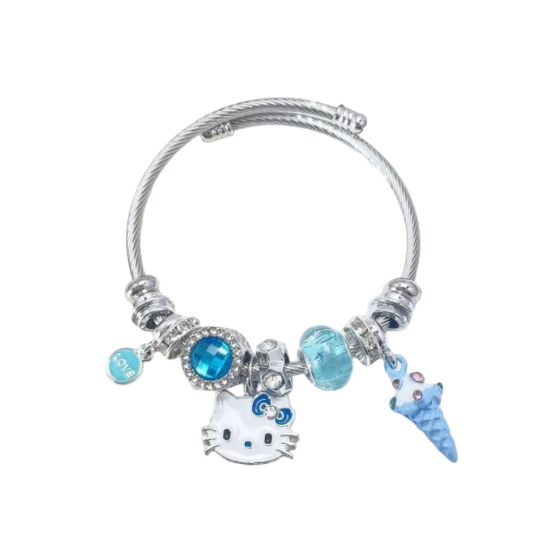 Kawaii Sanrio Cartoon Hello Kitty Beaded Diamond Bracelet