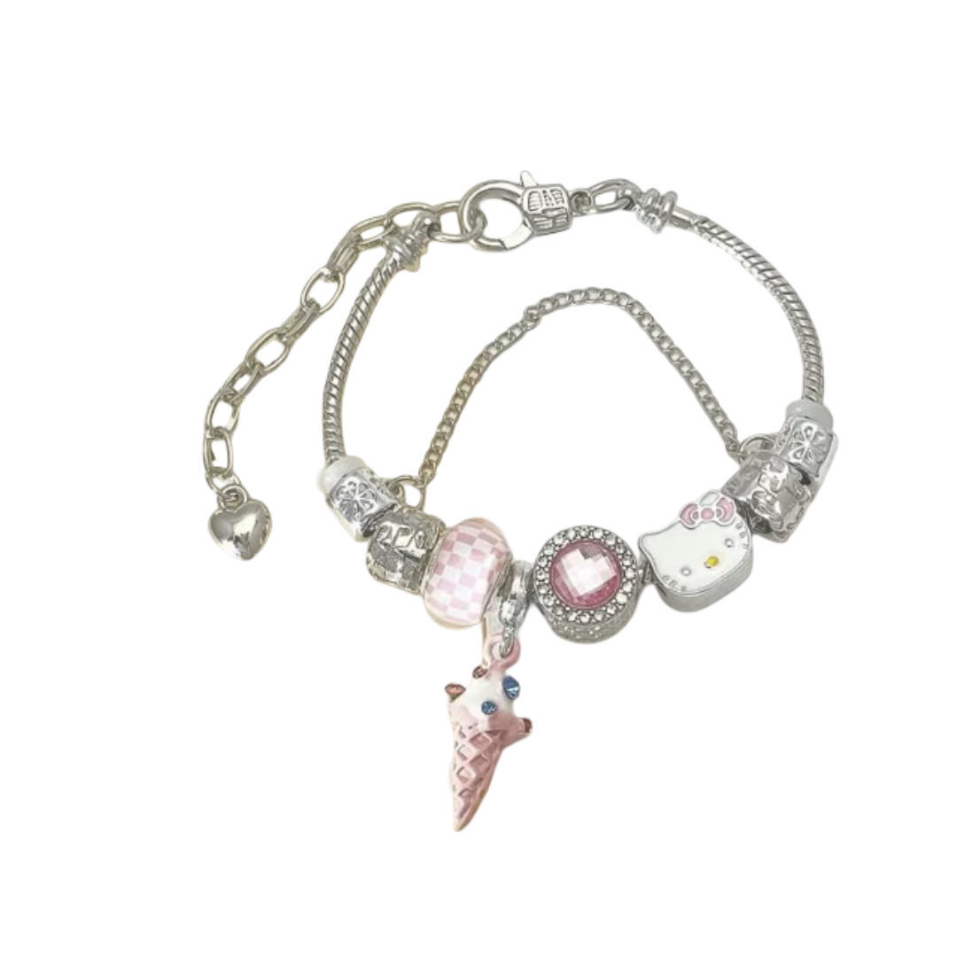 Sanrio Anime Hello Kitty Kawaii Beaded Bracelet