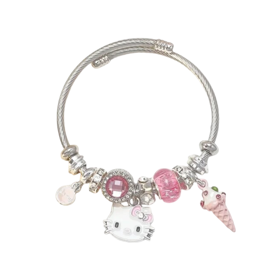 Sanrio Kawaii Anime Hello Kitty Beaded Diamond Bracelet