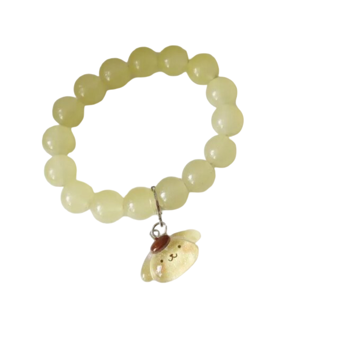 Cartoon Kawaii Pompompurin Beaded Crystal Bracelet