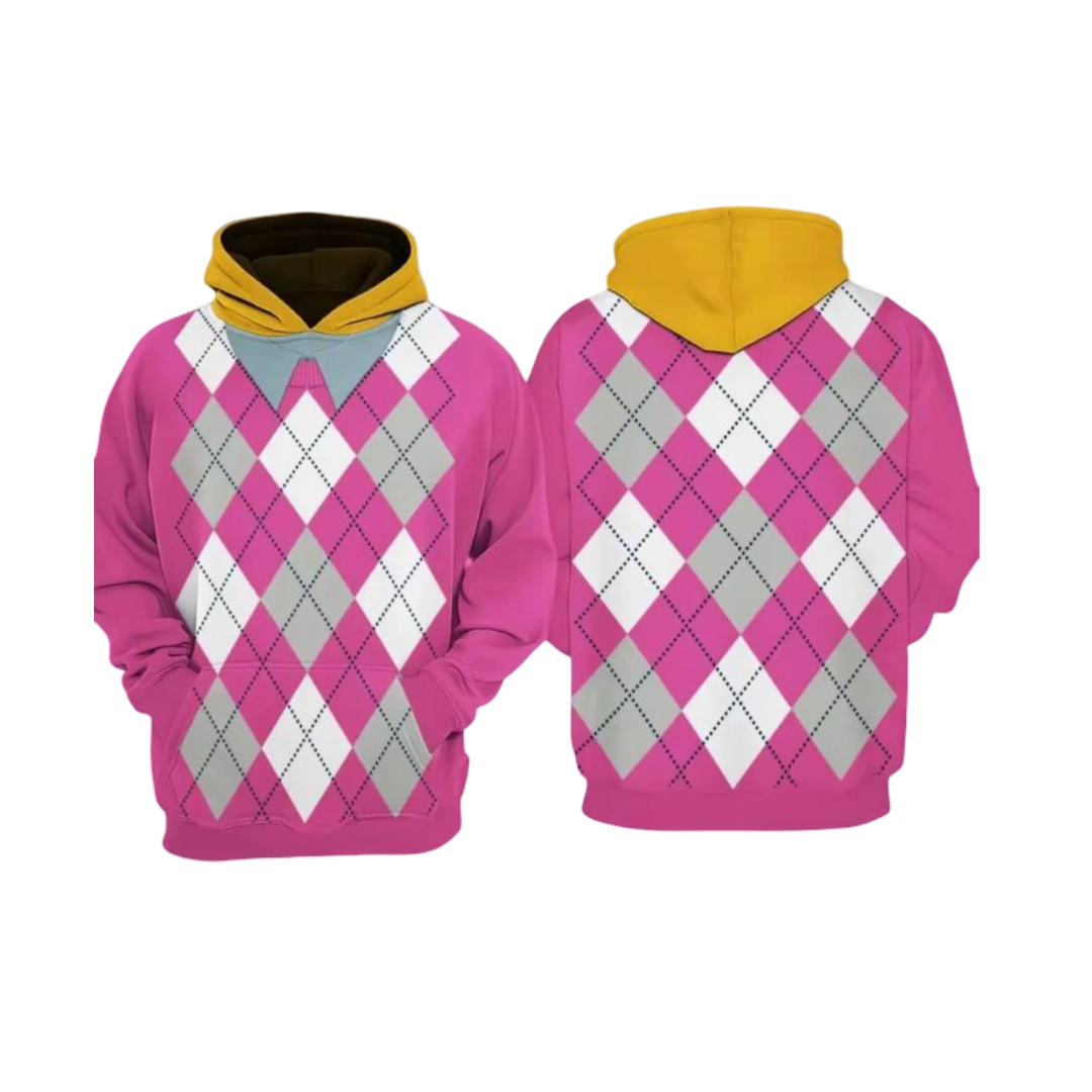 Kawaii KPop Demon Hunters Print Pink Hoodie