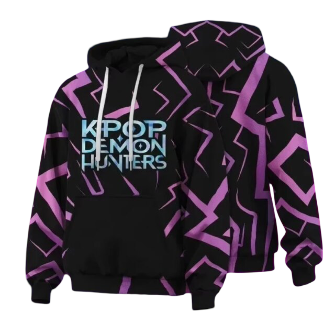 Kawaii Anime KPop Demon Hunters Printed Hoodie