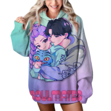 KPop Demon Hunters Print Kawaii Hoodie KPop Demon Hunters Print Kawaii Hoodie