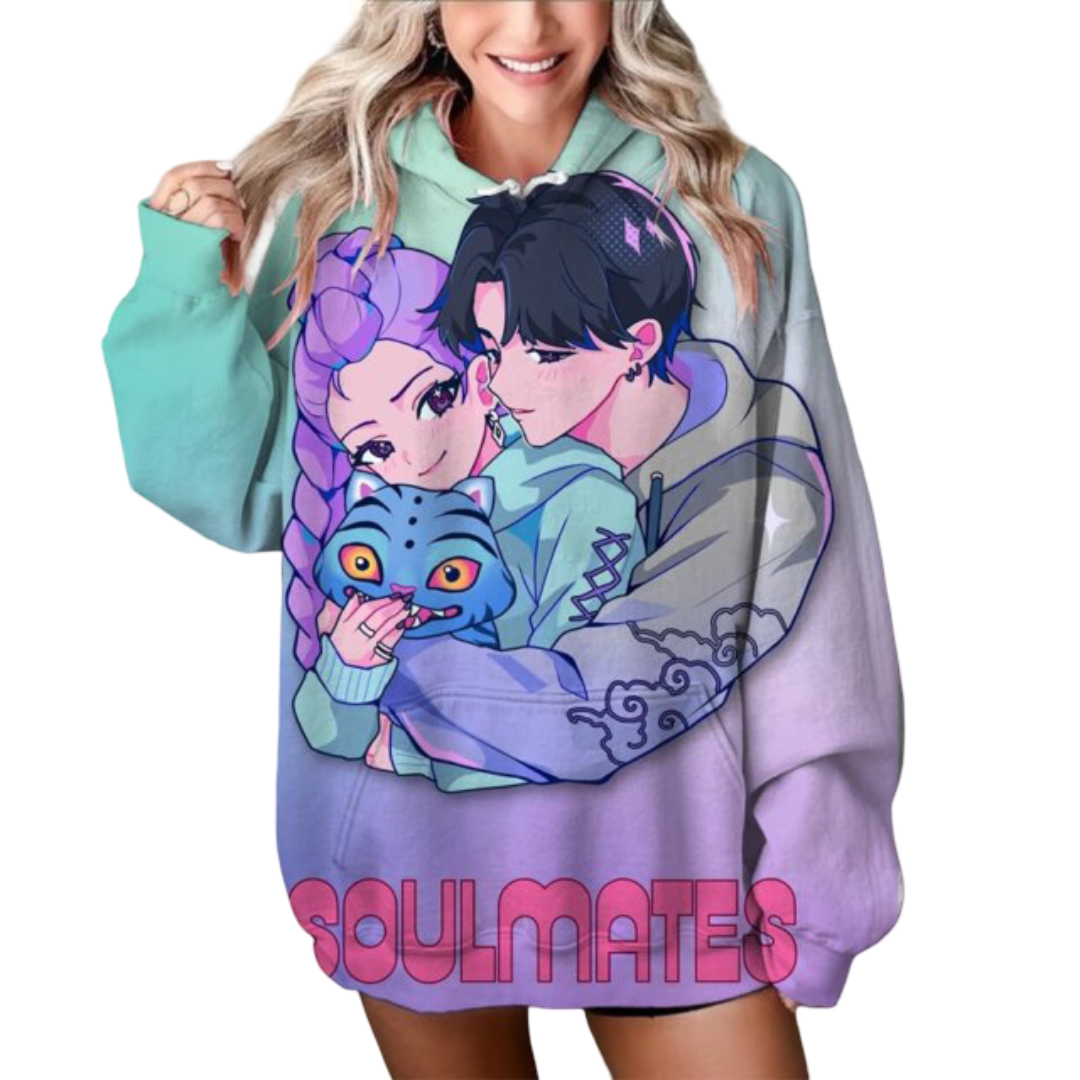 KPop Demon Hunters Print Kawaii Hoodie