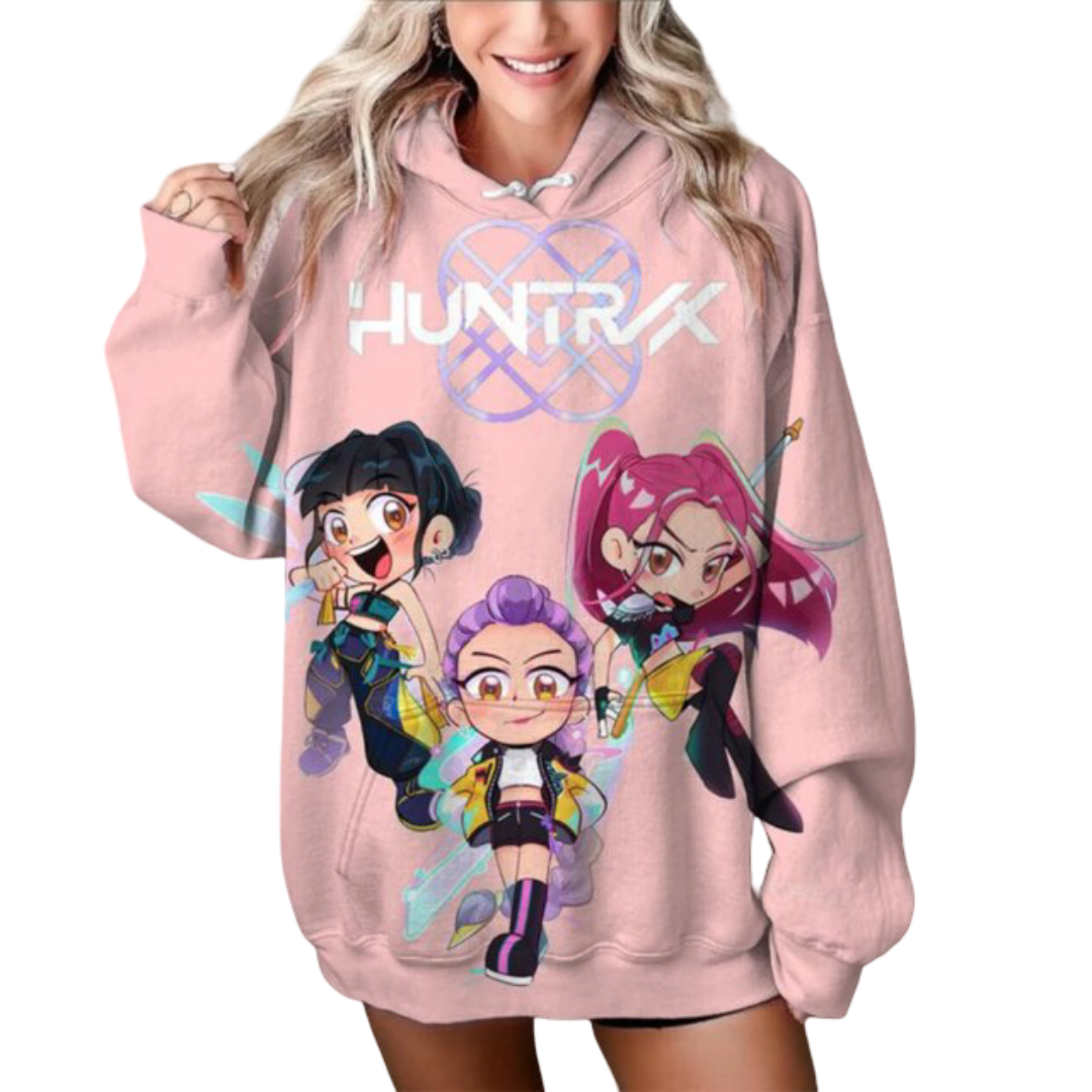 Anime KPop Demon Hunters Kawaii Printed Hoodie