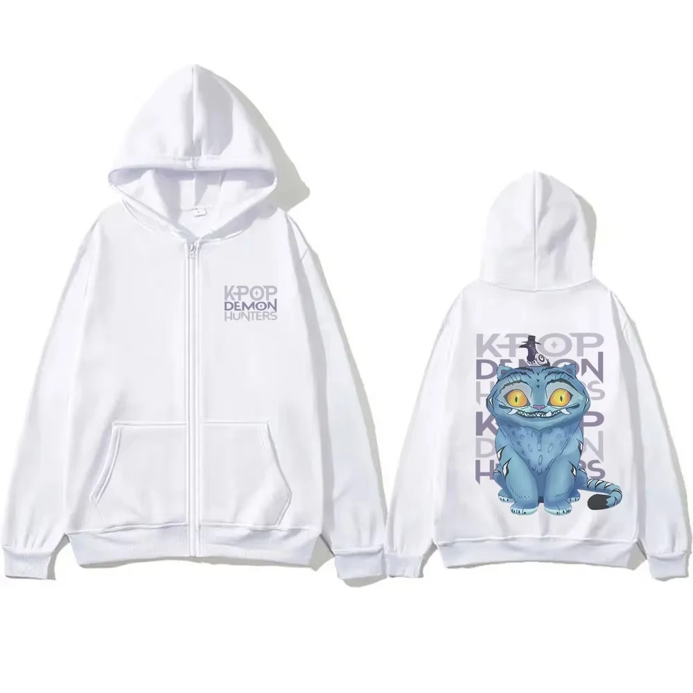 Kawaii Anime KPop Demon Hunters Derpy Tiger Zipper Hoodie