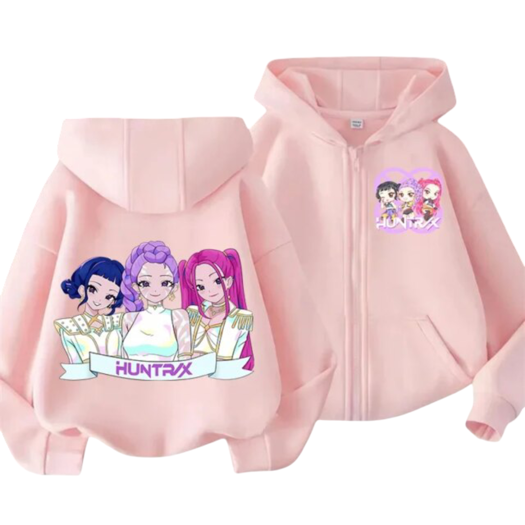 KPop Demon Hunters Character Kawaii Zipper Hoodie