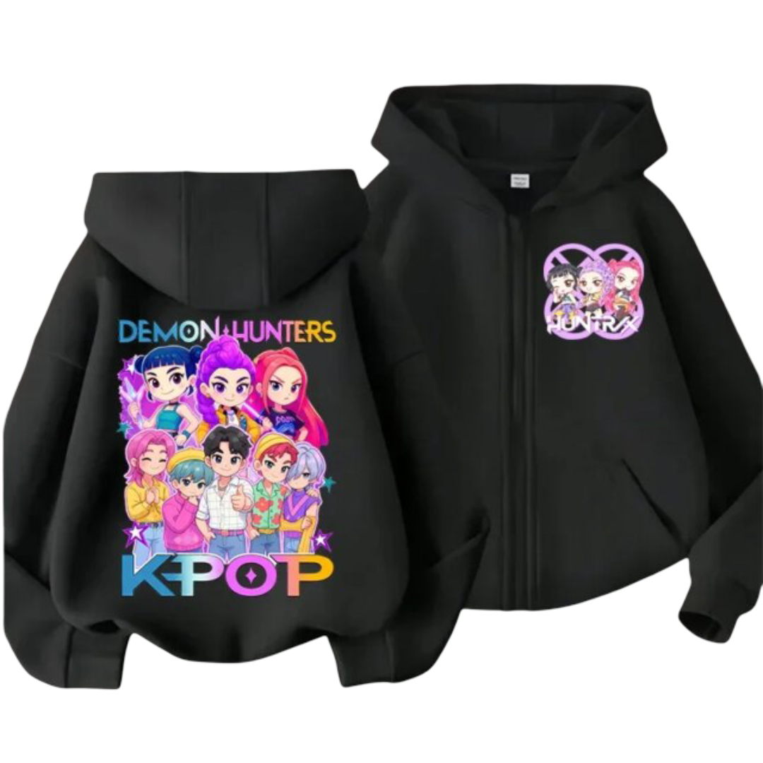 KPop Demon Hunters Character Kawaii Zipper Hoodie