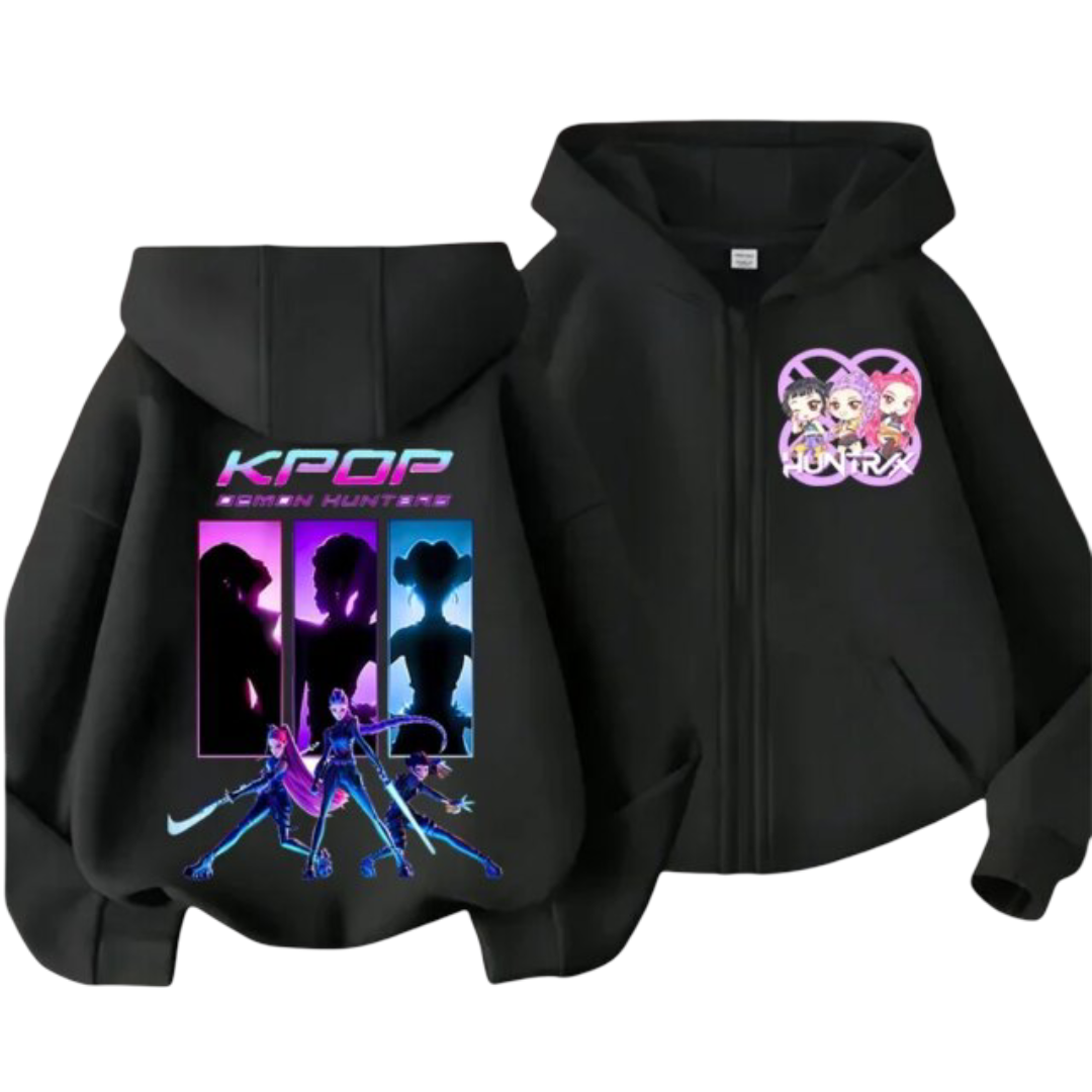 KPop Demon Hunters Character Kawaii Zipper Hoodie