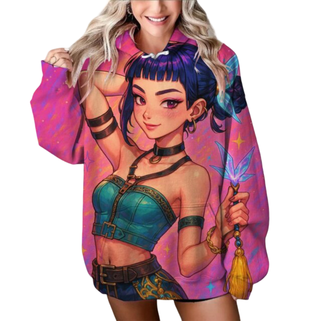 KPop Demon Hunters Kawaii Zoey Casual Long Sleeve Sweatshirt