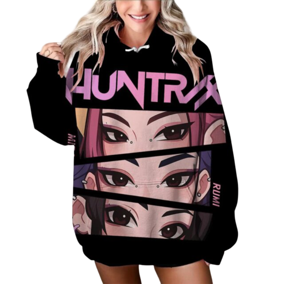 Kawaii KPop Demon Hunters Casual Long Sleeve Sweatshirt Kawaii KPop Demon Hunters Casual Long Sleeve Sweatshirt