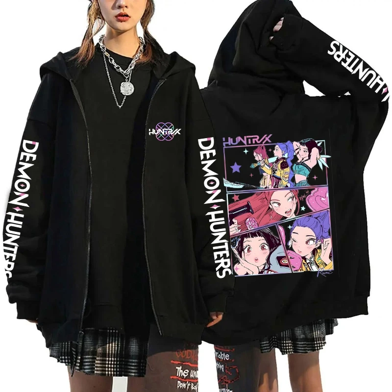 Anime Kawaii KPop Demon Hunters Character Long Sleeve Hoodie Anime Kawaii KPop Demon Hunters Character Long Sleeve Hoodie