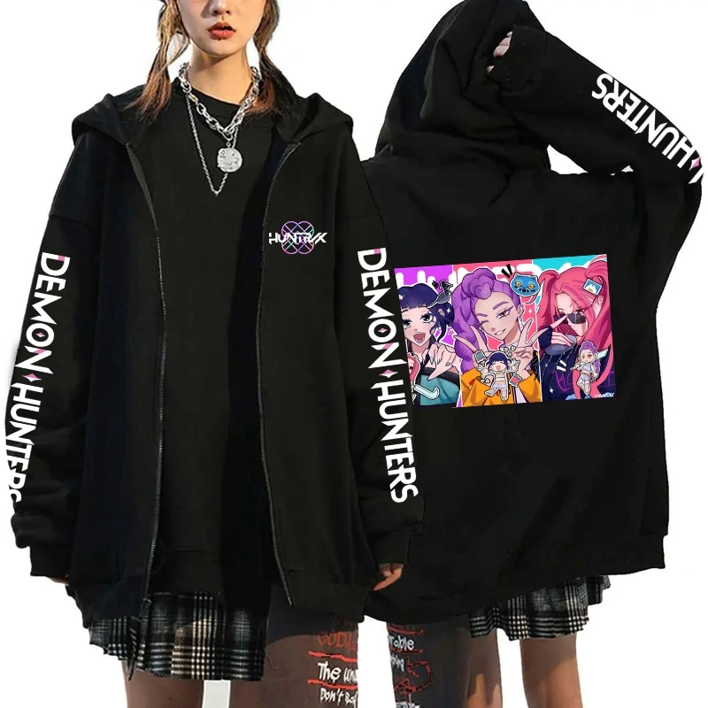 Anime Kawaii KPop Demon Hunters Character Long Sleeve Hoodie Anime Kawaii KPop Demon Hunters Character Long Sleeve Hoodie