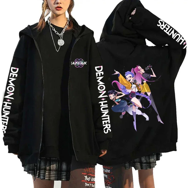 Anime Kawaii KPop Demon Hunters Character Long Sleeve Hoodie Anime Kawaii KPop Demon Hunters Character Long Sleeve Hoodie