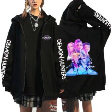 2025 Kpop Demon Hunters Print Zipper Hoodie Women Casual Harajuku Rits Hoodies Autumn Winter Long Sleeve Fleece Sweatshirts 2025 Kpop Demon Hunters Print Zipper Hoodie Women Casual Harajuku Rits Hoodies Autumn Winter Long Sleeve Fleece Sweatshirts