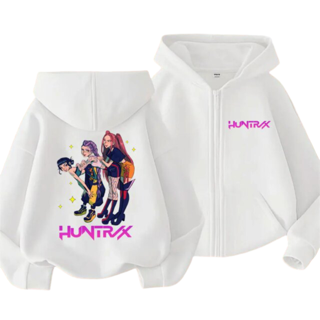 Kawaii KPop Demon Hunters Character Zipper Hoodie