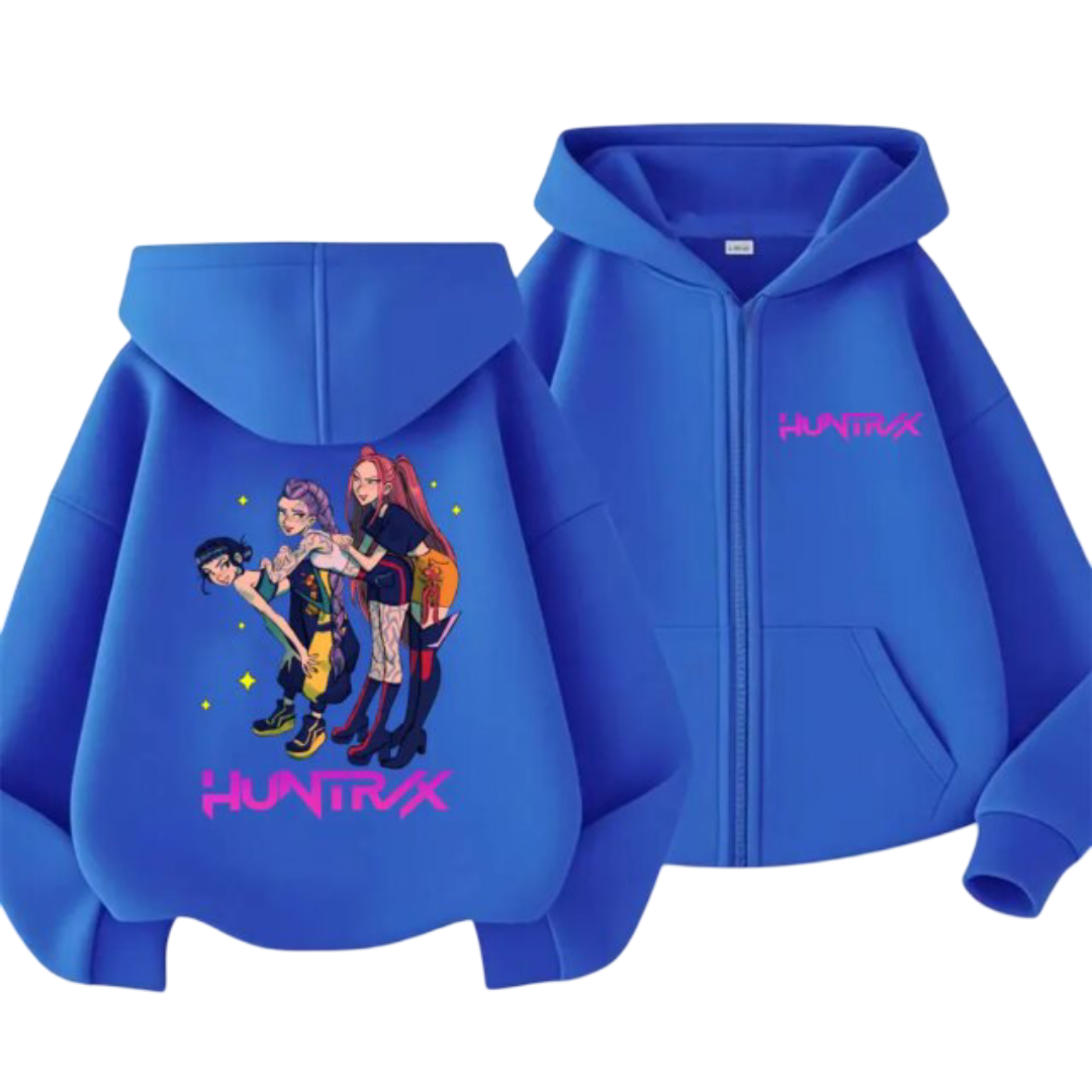 Kawaii KPop Demon Hunters Character Zipper Hoodie