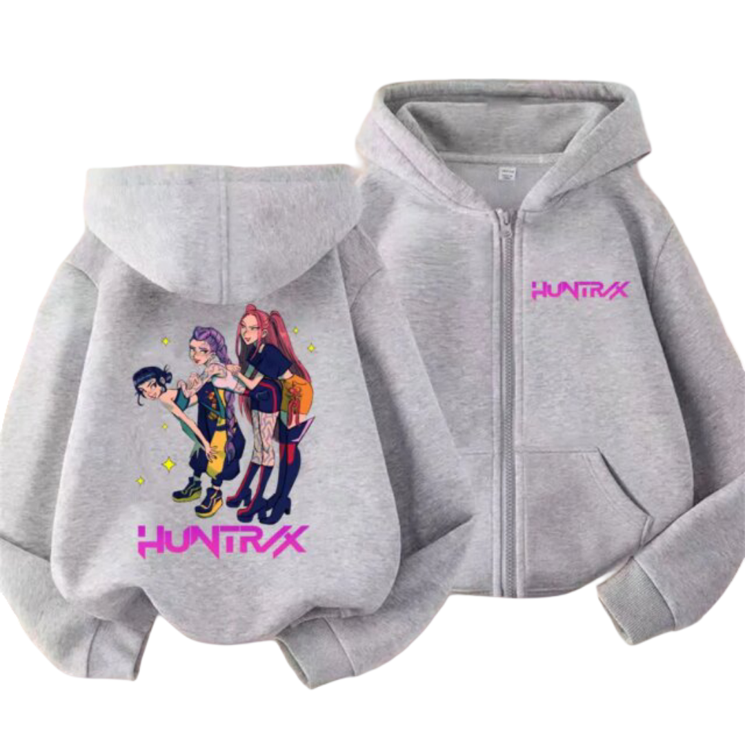 Kawaii KPop Demon Hunters Character Zipper Hoodie