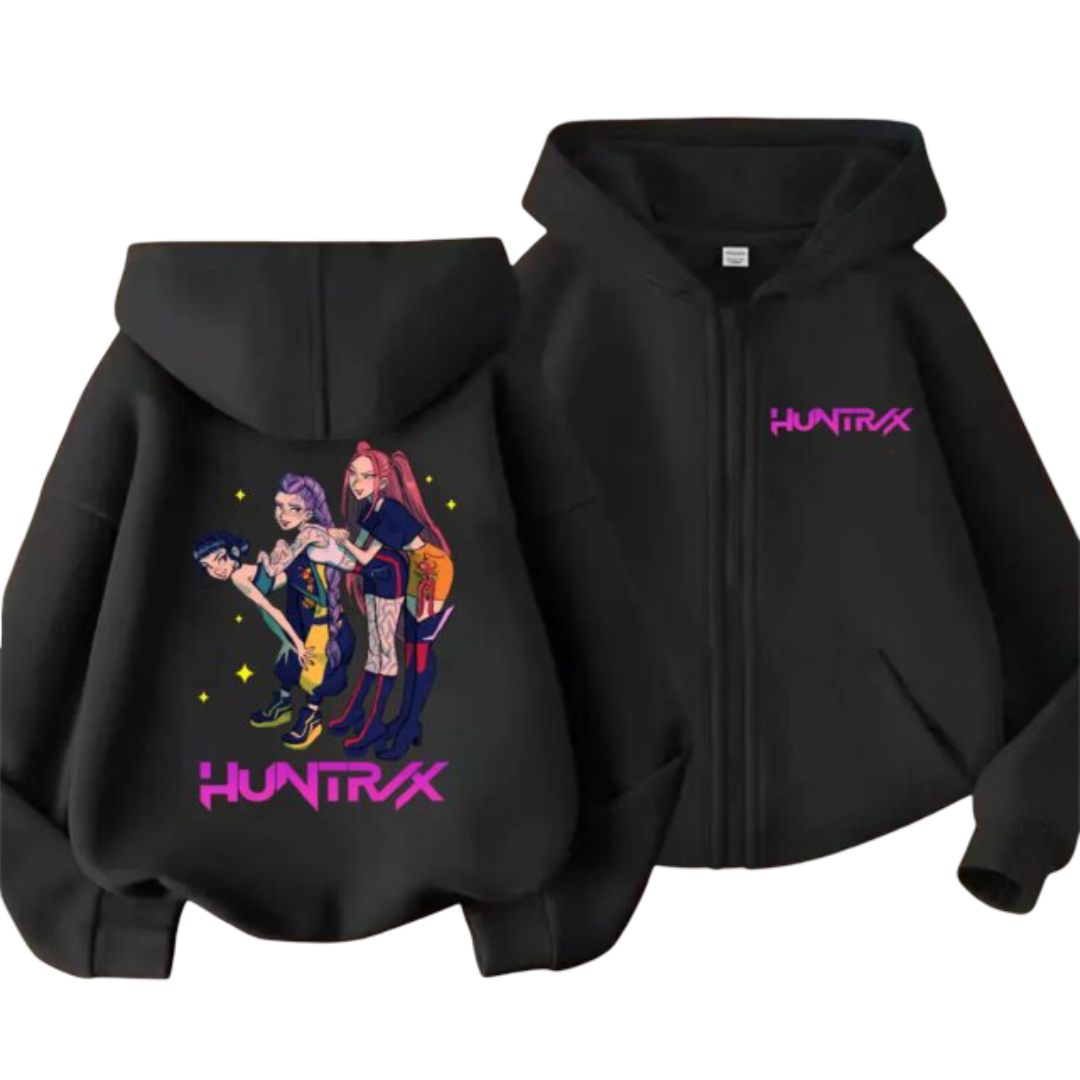 Kawaii KPop Demon Hunters Character Zipper Hoodie