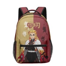 Anime Demon Slayer Kyojuro Rengoku Kawaii Printed Backpack Anime Demon Slayer Kyojuro Rengoku Kawaii Printed Backpack