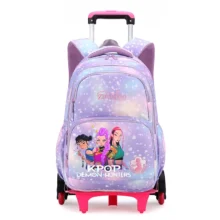 KPop Demon Hunters Kawaii Polyester Trolley Schoolbag KPop Demon Hunters Kawaii Polyester Trolley Schoolbag