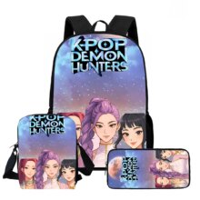 3Pcs/Set Anime KPop Demon Hunters Kawaii Character Backpack 3Pcs/Set Anime KPop Demon Hunters Kawaii Character Backpack