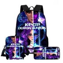 3Pcs/Set Kawaii Anime KPop Demon Hunters Jinu And Rumi Backpack 3Pcs/Set Kawaii Anime KPop Demon Hunters Jinu And Rumi Backpack