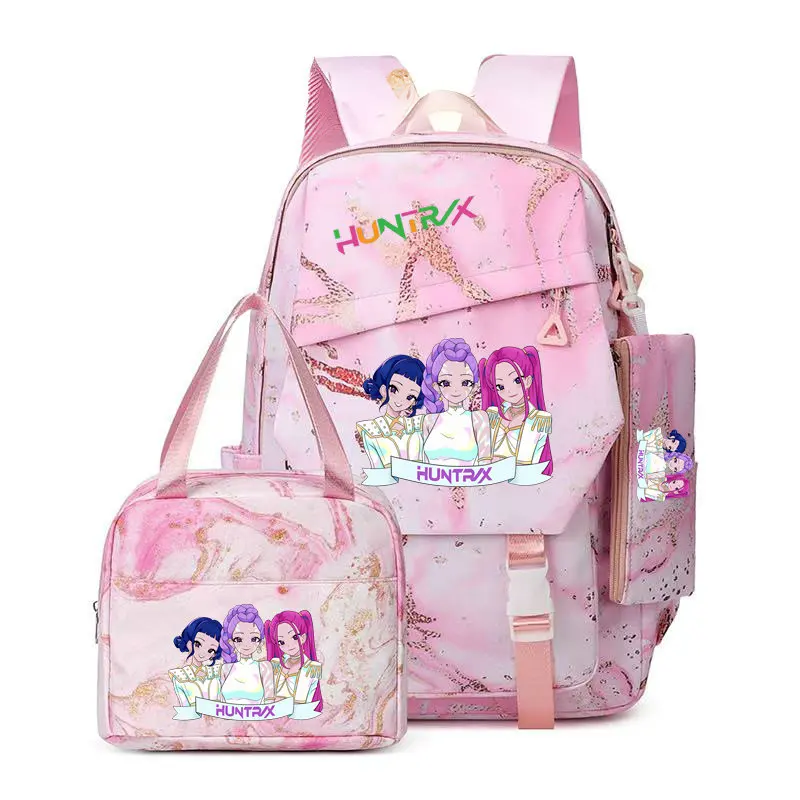 3Pcs/Set Kawaii Anime KPop Demon Hunters Character Backpack