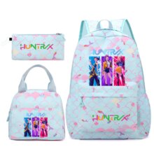 Kawaii 3Pcs KPop Demon Hunters Huntrix Backpack Kawaii 3Pcs KPop Demon Hunters Huntrix Backpack