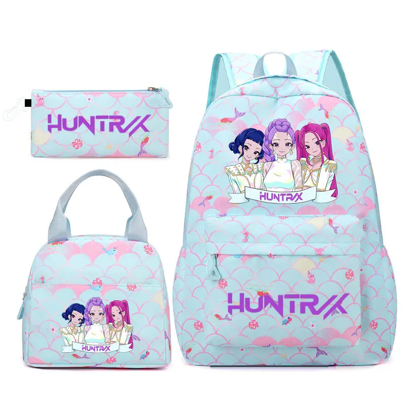 3Pcs KPop Demon Hunters Kawaii Huntrix Backpack
